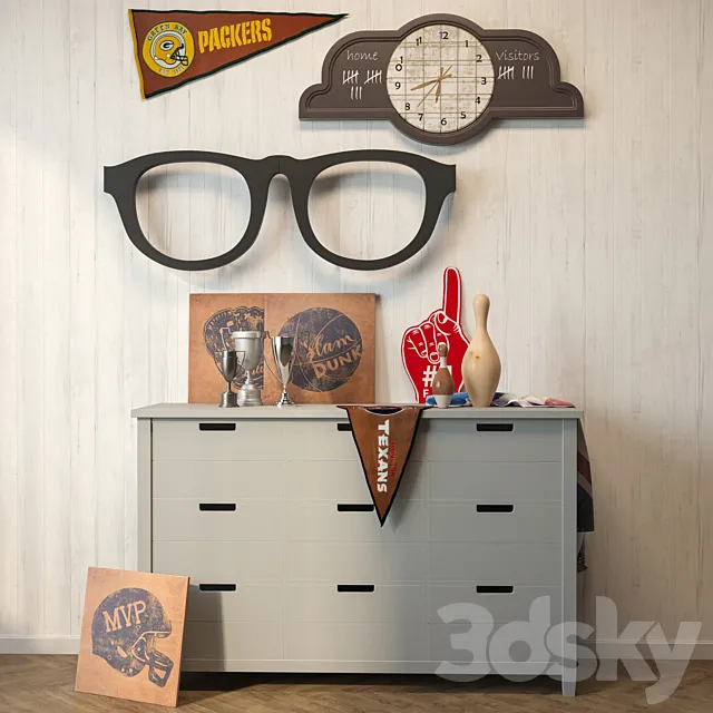 Pottery Barn teen set 3DModel Pottery Barn teen set 3DModel