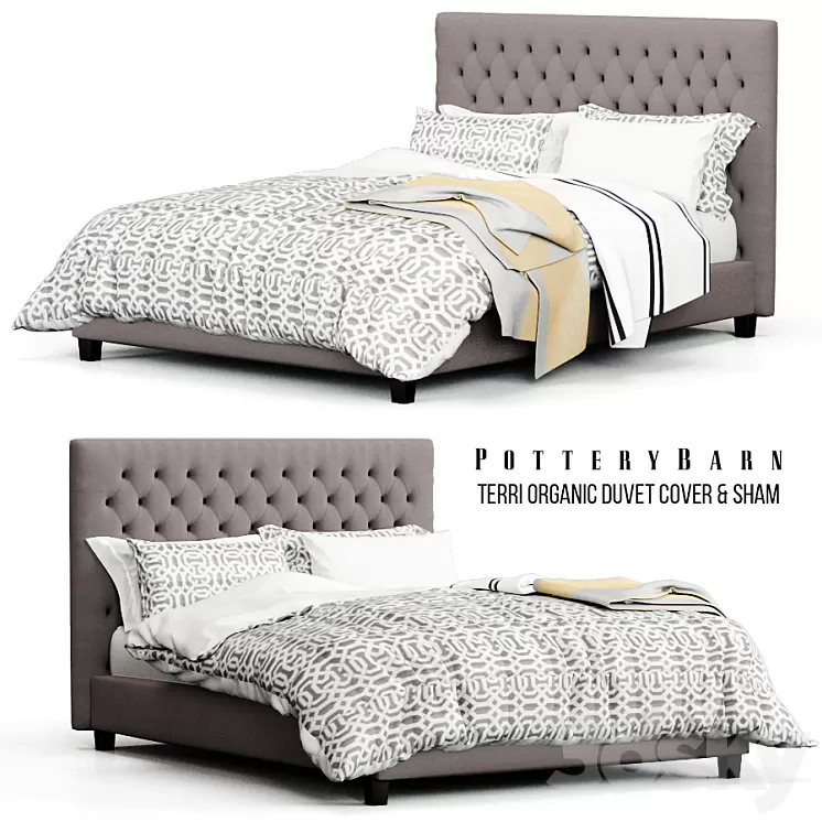 Pottery Barn TERRI ORGANIC DUVET COVER & SHAM 3D Model Pottery Barn TERRI ORGANIC DUVET COVER & SHAM 3D Model