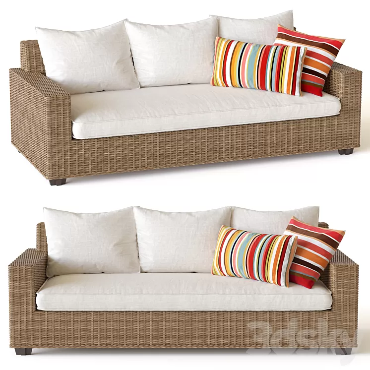 Pottery barn torrey sofa 3D Model Free Download