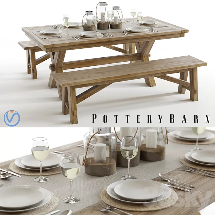 Pottery Barn Toscana Set 3D Model Pottery Barn Toscana Set 3D Model