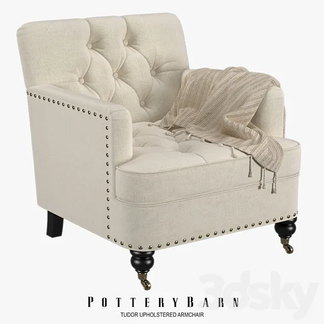 Pottery Barn – Tudor Upholstered Armchair 3D Model