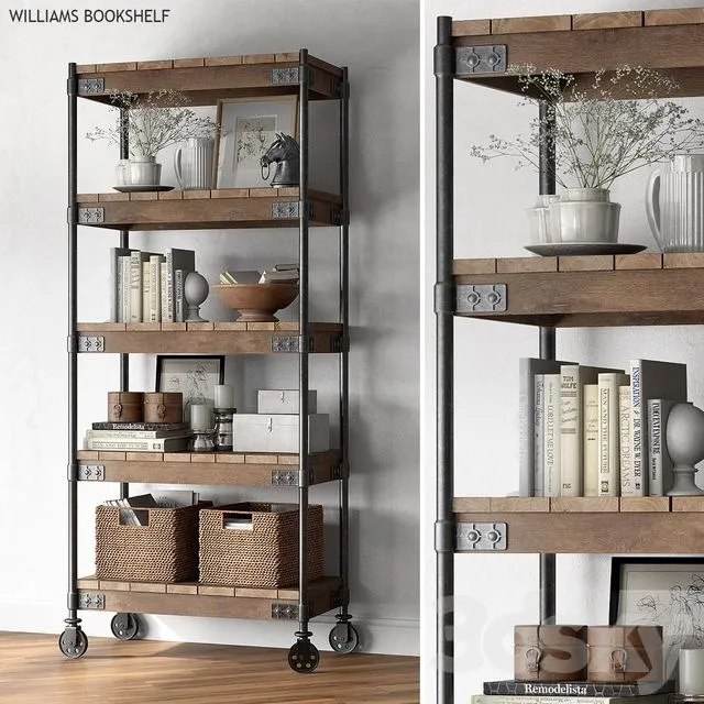 Pottery barn WILLIAMS BOOKSHELF 3D Model