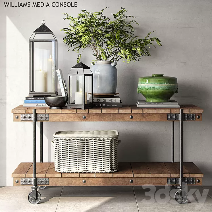 Pottery barn WILLIAMS MEDIA CONSOLE 3D Model Pottery barn WILLIAMS MEDIA CONSOLE 3D Model