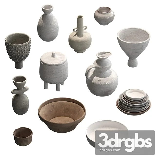 Pottery set v1 3D Model Download