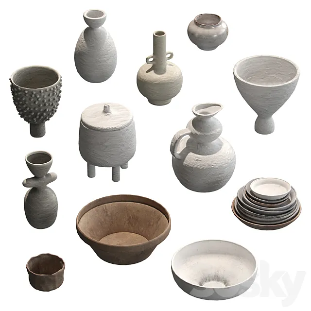 Pottery set v1 3DModel