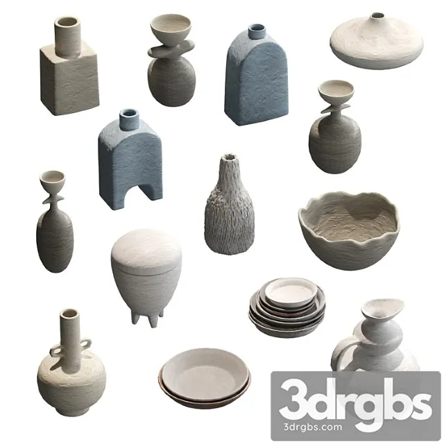 Pottery set v2 3D Model Download