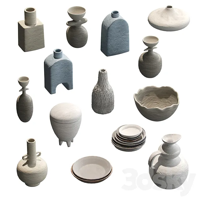 Pottery set v2 3DModel