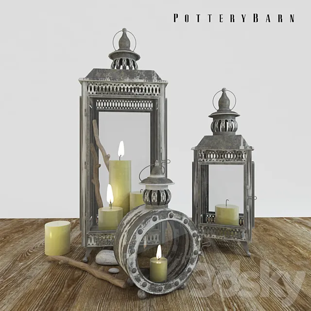 PotteryBarn _ Graham Metal Lanterns 3DModel PotteryBarn _ Graham Metal Lanterns 3DModel