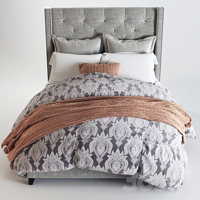 Potterybarn Bed Harper (vray GGX) 3D Model