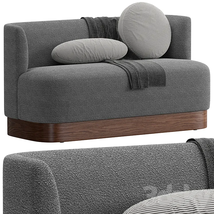 Potterybarn Buena upholstered dining bench 3D Model Free Download