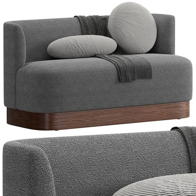 Potterybarn Buena upholstered dining bench 3D Model