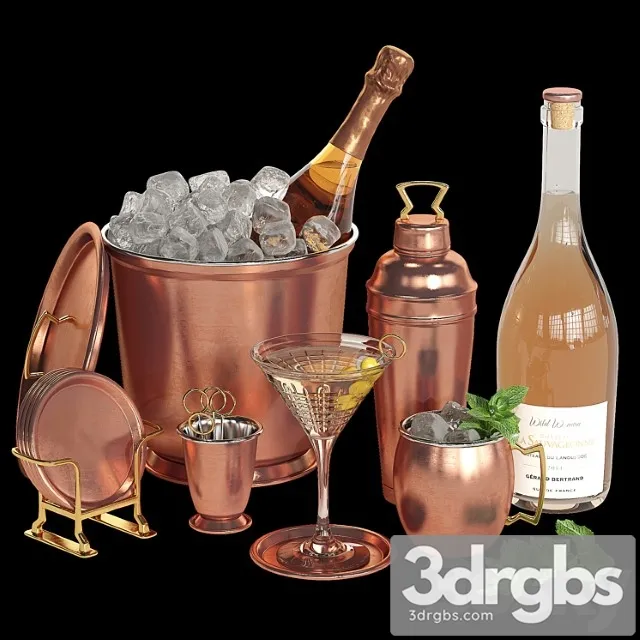 Potterybarn copper bar accessories 3D Model Download