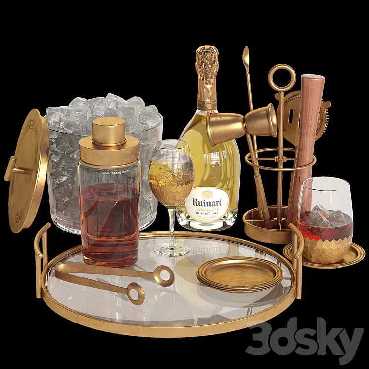 Potterybarn gold bar accessories 3D Model