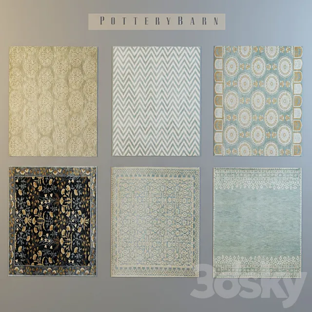 Potterybarn rugs 3D Model Potterybarn rugs 3D Model