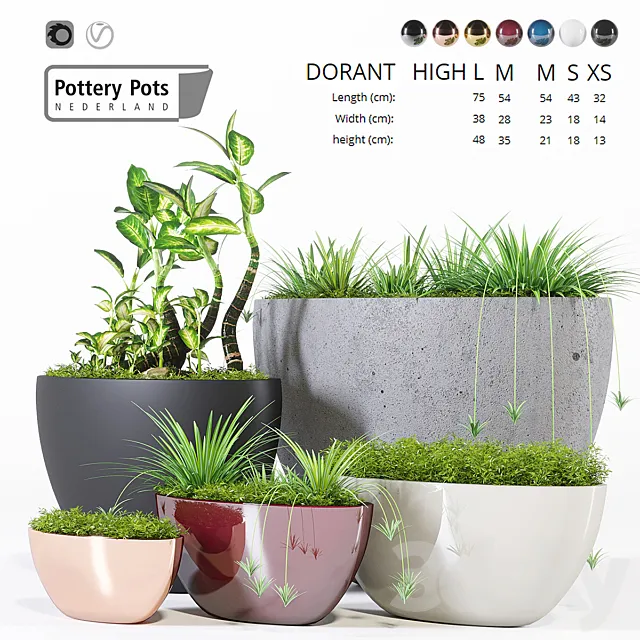 Potterypots eight 3D Model Potterypots eight 3D Model