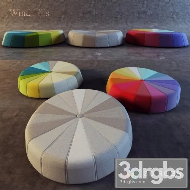 Pouf 180 cm Windmills 3D Model Download