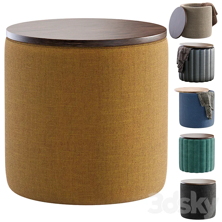 Pouf Aris Textile Yellow Divan.ru\/Пуф Арис Textile Yellow 3D Model Free Download