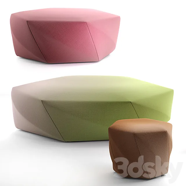 Pouf BROOK Moroso 3DModel Pouf BROOK Moroso 3DModel