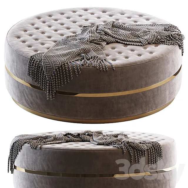 Pouf capitone 3D Model Pouf capitone 3D Model