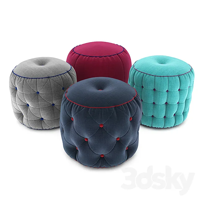 Pouf collection 05 3DModel Pouf collection 05 3DModel