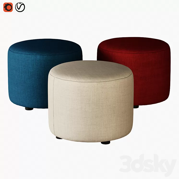 Pouf Ditre Chloe 3D Model Pouf Ditre Chloe 3D Model