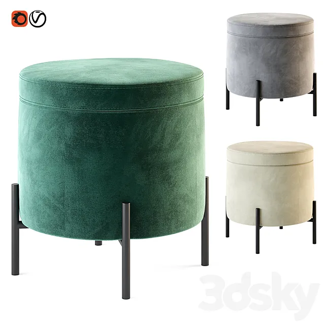 Pouf Grace 3D Model Pouf Grace 3D Model