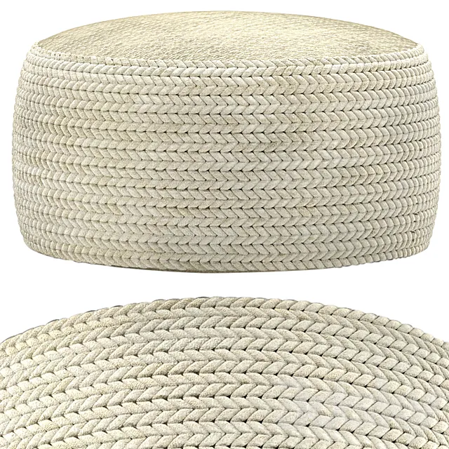 pouf Hira Natural Ivory Ottoman 3D Model pouf Hira Natural Ivory Ottoman 3D Model