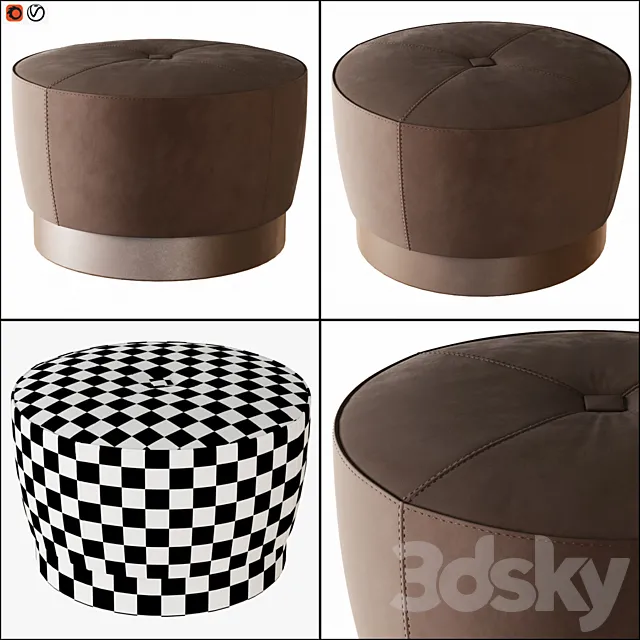 Pouf Minotti Jacques 3D Model Pouf Minotti Jacques 3D Model