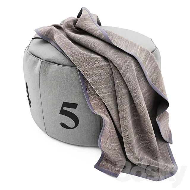 Pouf Number 3D Model Pouf Number 3D Model