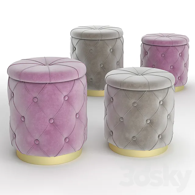 Pouf Paris 3D Model Pouf Paris 3D Model