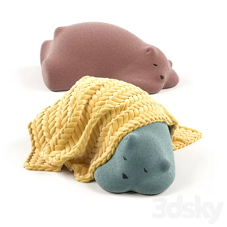 pouf Resting Bearge 3D Model pouf Resting Bearge 3D Model