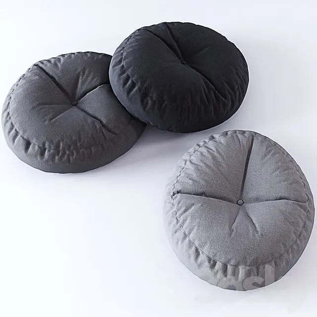 Pouf Rounded 3 types 3DModel
