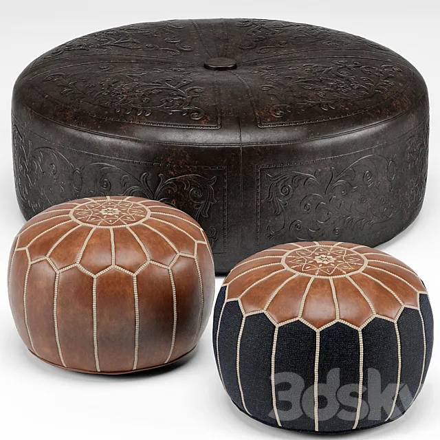 Pouf set 3DModel Pouf set 3DModel