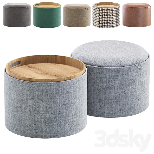 Pouf Table Hygge L by inmyroom.ru_Пуф столик Хюгге 3D Model
