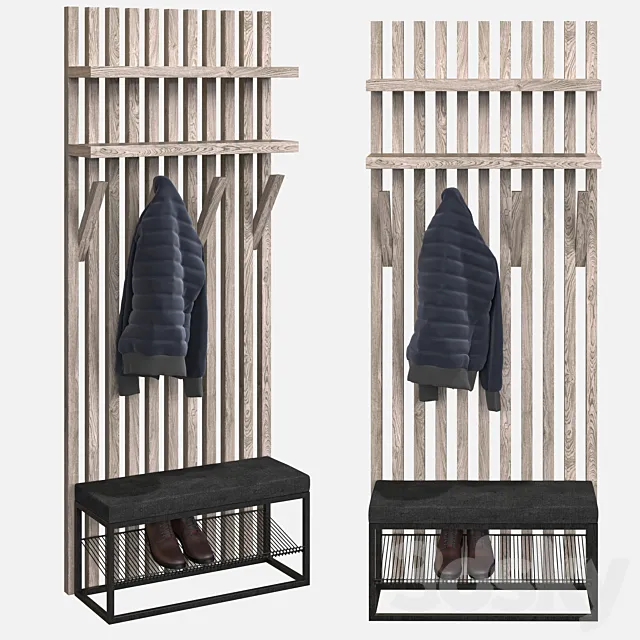 Pouf with shelf for shoes LPS-53 3D Model Pouf with shelf for shoes LPS-53 3D Model