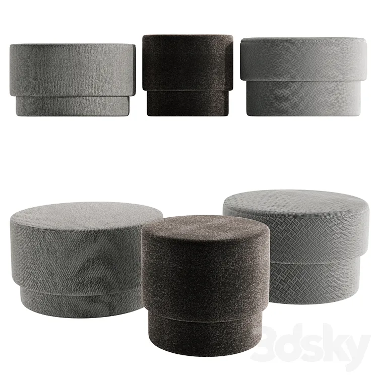 Pouffe set Normann Copenhagen 3D Model Free Download