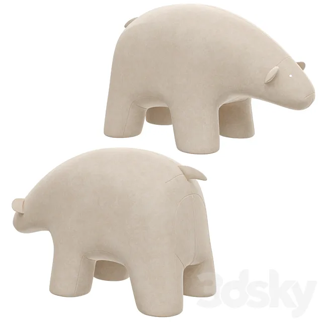 Pouffe Sweet Bear Light 3DModel Pouffe Sweet Bear Light 3DModel