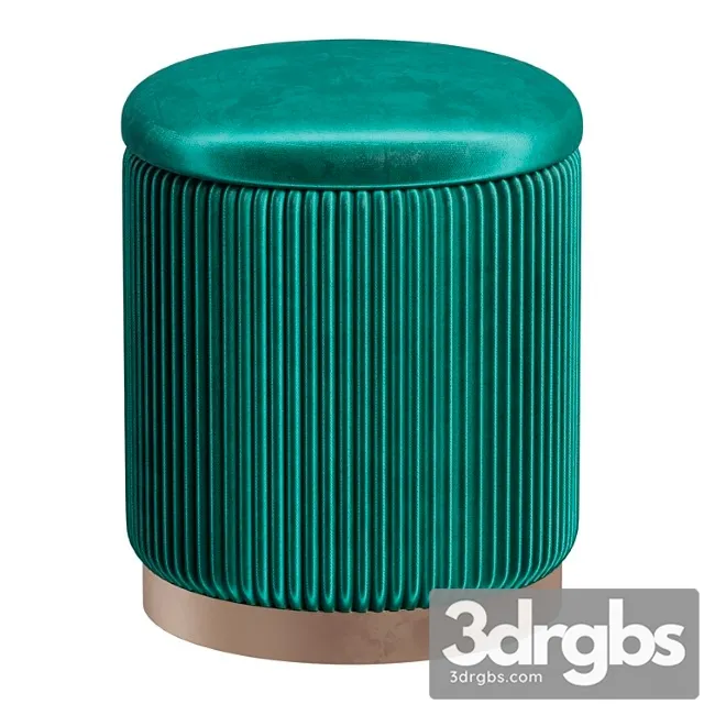 Pouffe With Drawer Beatrice Glossy Velor in 4 Colors 3D Model Download