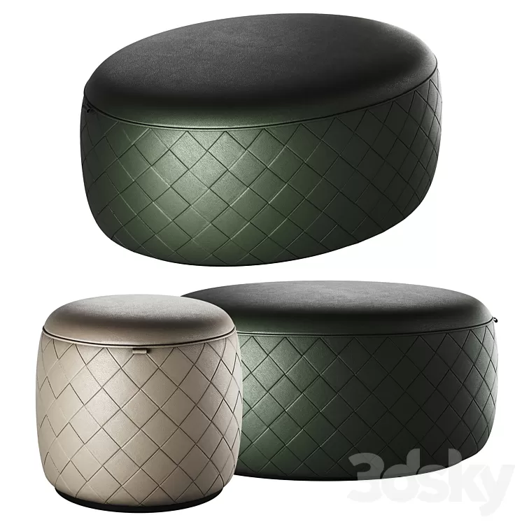 Poufs GRANT OVAL by POLTRONA FRAU 3D Model Poufs GRANT OVAL by POLTRONA FRAU 3D Model