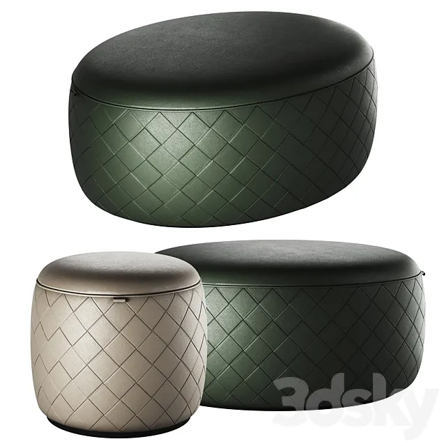 Poufs GRANT OVAL by POLTRONA FRAU 3DModel Poufs GRANT OVAL by POLTRONA FRAU 3DModel