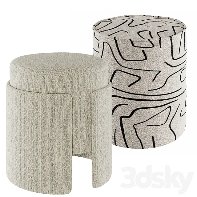 Poufs Mebel Made 3D Model Poufs Mebel Made 3D Model