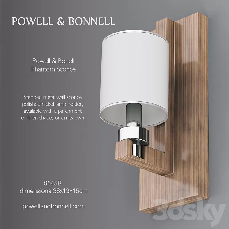 Powell & Bonell Phantom Sconce 9545 3D Model Powell & Bonell Phantom Sconce 9545 3D Model
