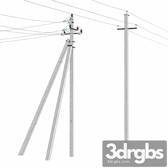 Power line post 3D Model Download