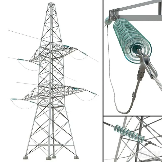 Power line tower 3D Model Power line tower 3D Model