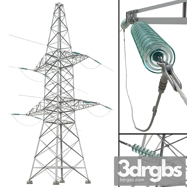 Power line tower 3D Model Download