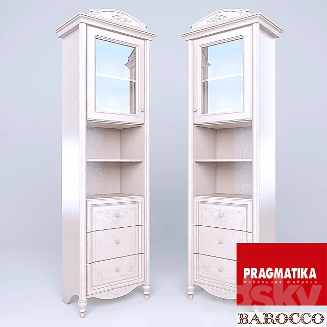 Pragmatika BAROCCO Bookcase with doors and drawers 3D Model