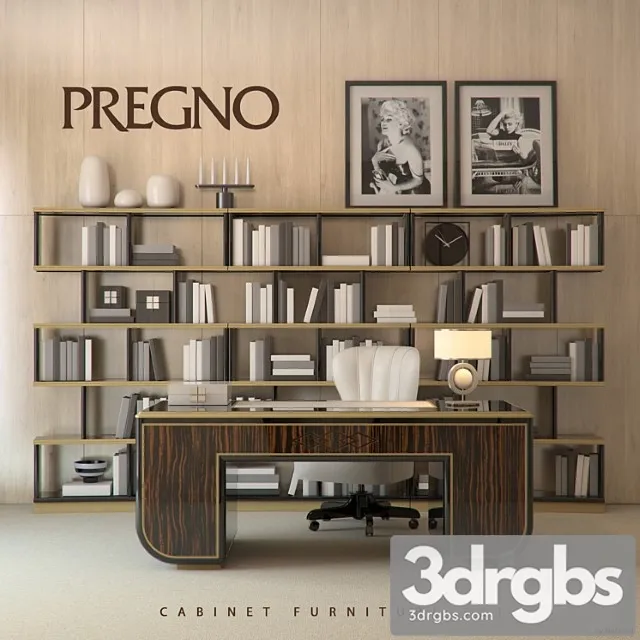 Pregno Cabinet Set 3D Model Download