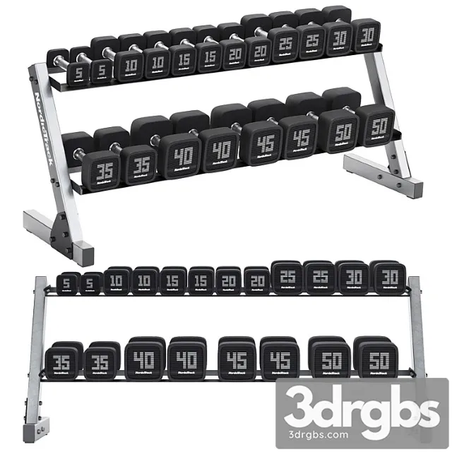 Premium Dumbbell Set And Dumbbell Rack 3D Model Download