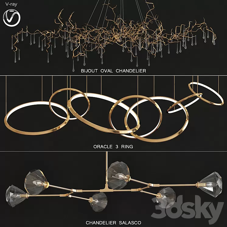 Premium PRO Trend Lighting Chandeliers 3D Model Premium PRO Trend Lighting Chandeliers 3D Model