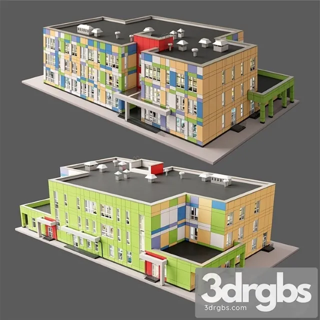 Preschool Educational Institution Building 3D Model Download Preschool Educational Institution Building 3D Model Download